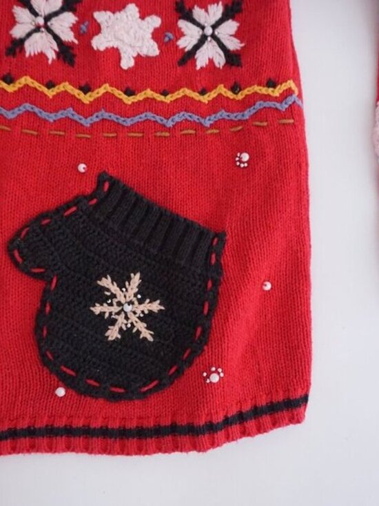 Vintage Kakit Winter Ski Snowflake Festive Cardigan Holiday Retro 90s Sweater S - Picture 5 of 10